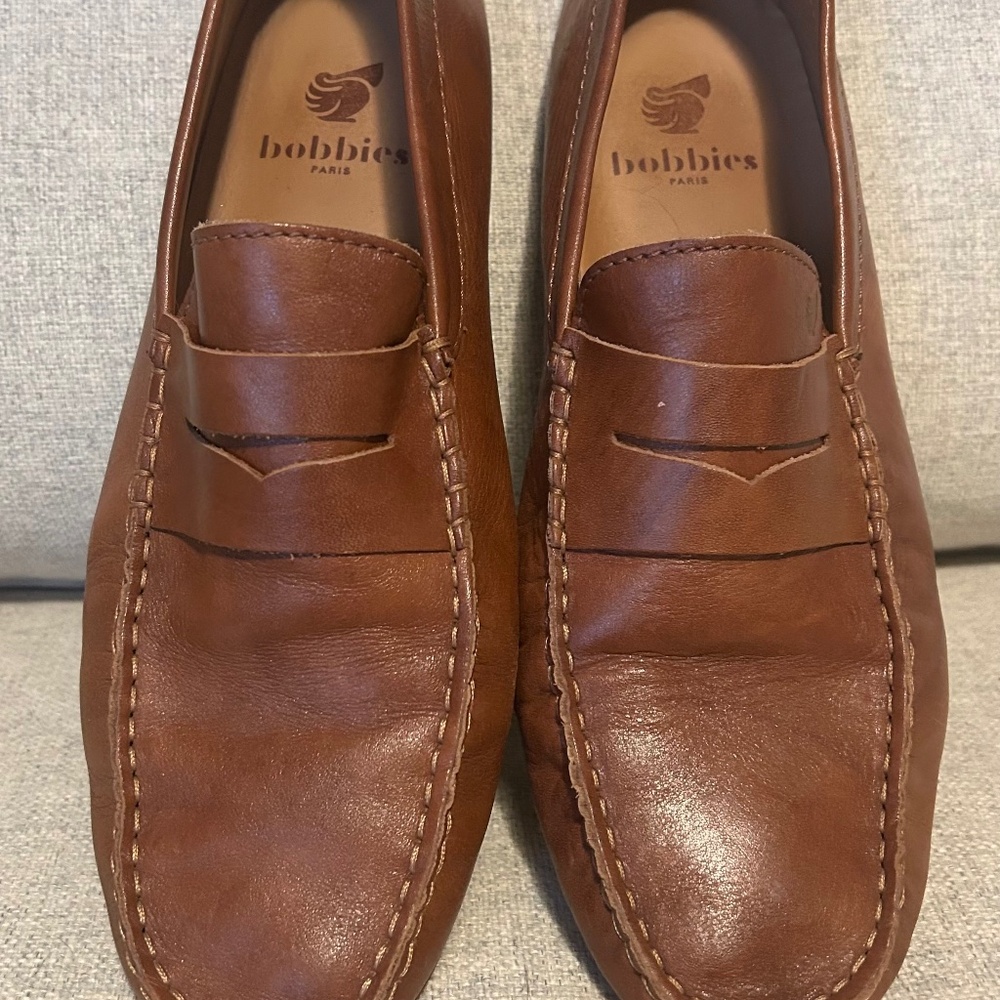 Bobbies Paris Men’s Tan Leather Penny Loafers